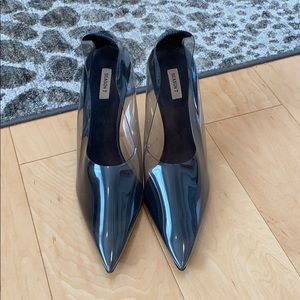 Yeezy season 7 smoke pvc pointy toe heels